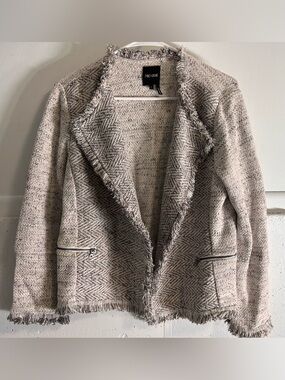 Nic+Zoe Women's Textured Fringe Open Jacket with Fringe